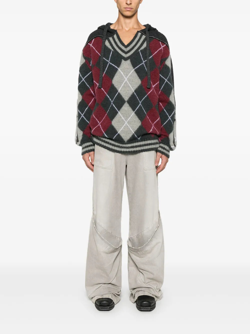 Argyle-Knit Sweater