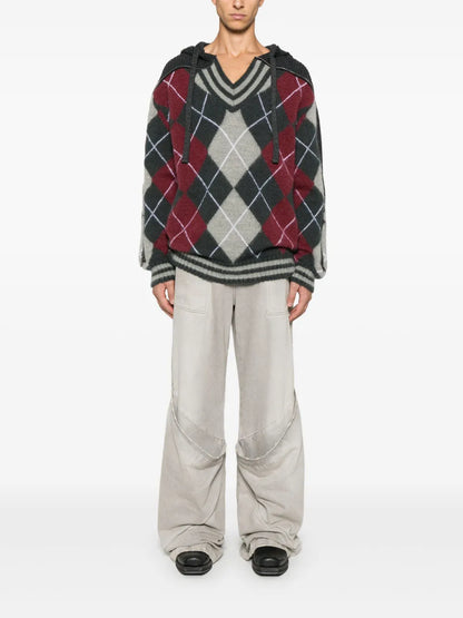 Argyle-Knit Sweater