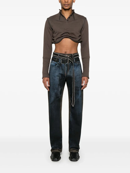 Trompe L'Oeil-Print Jeans