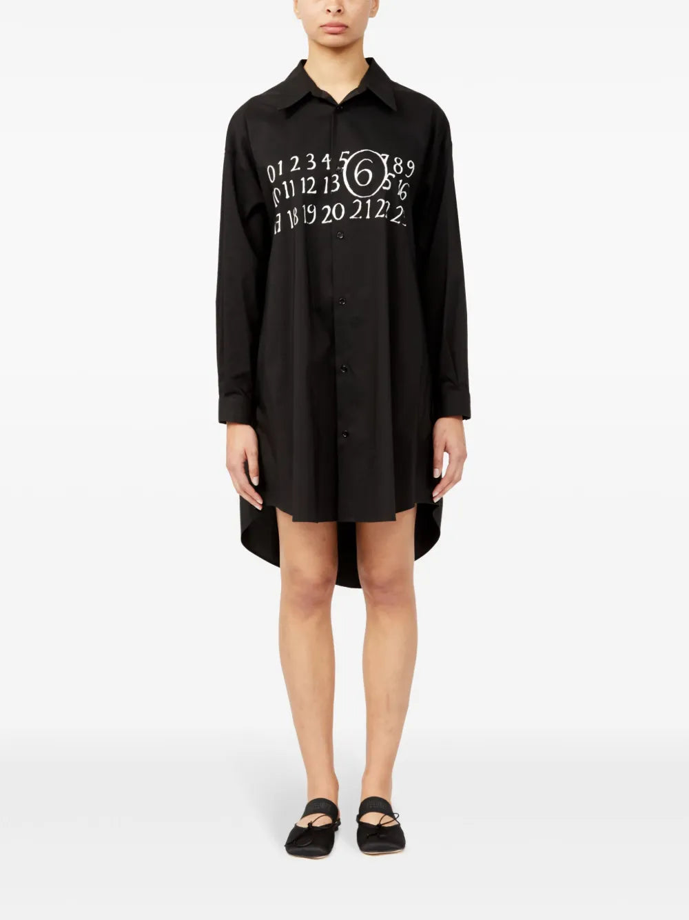 Signature Numbers Motif Shirt Dress