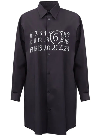 Signature Numbers Motif Shirt Dress
