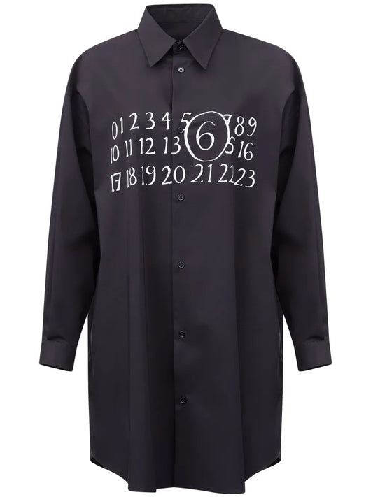 Signature Numbers Motif Shirt Dress