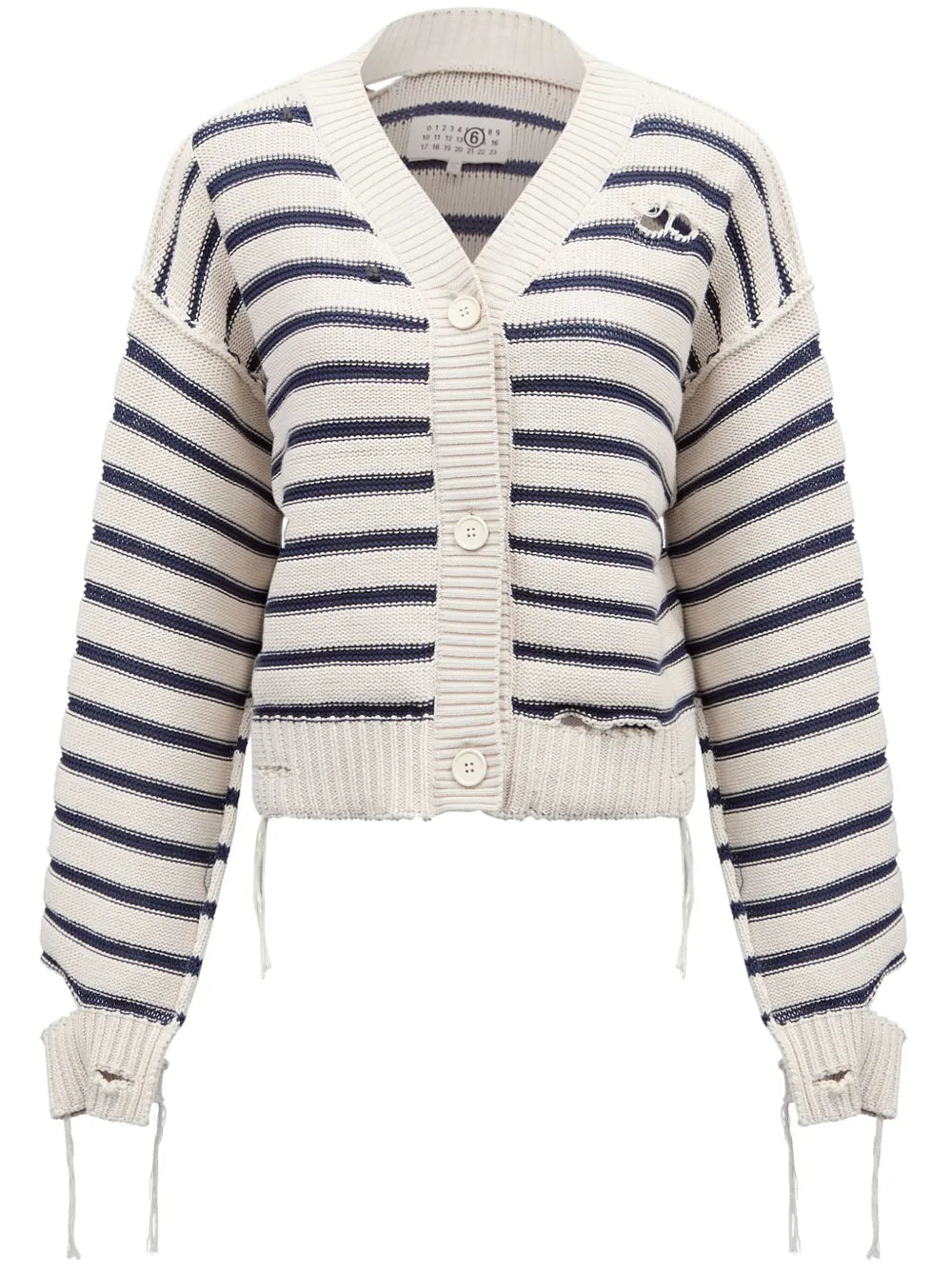 Striped Cotton Knit Cardigan