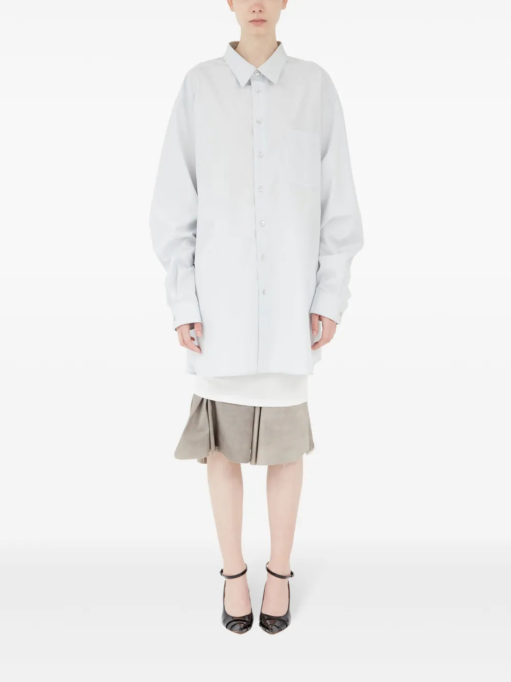 Long-Length Cotton Shirt