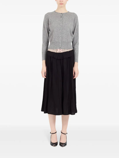 Buttoned Long-Sleeve Cardigan