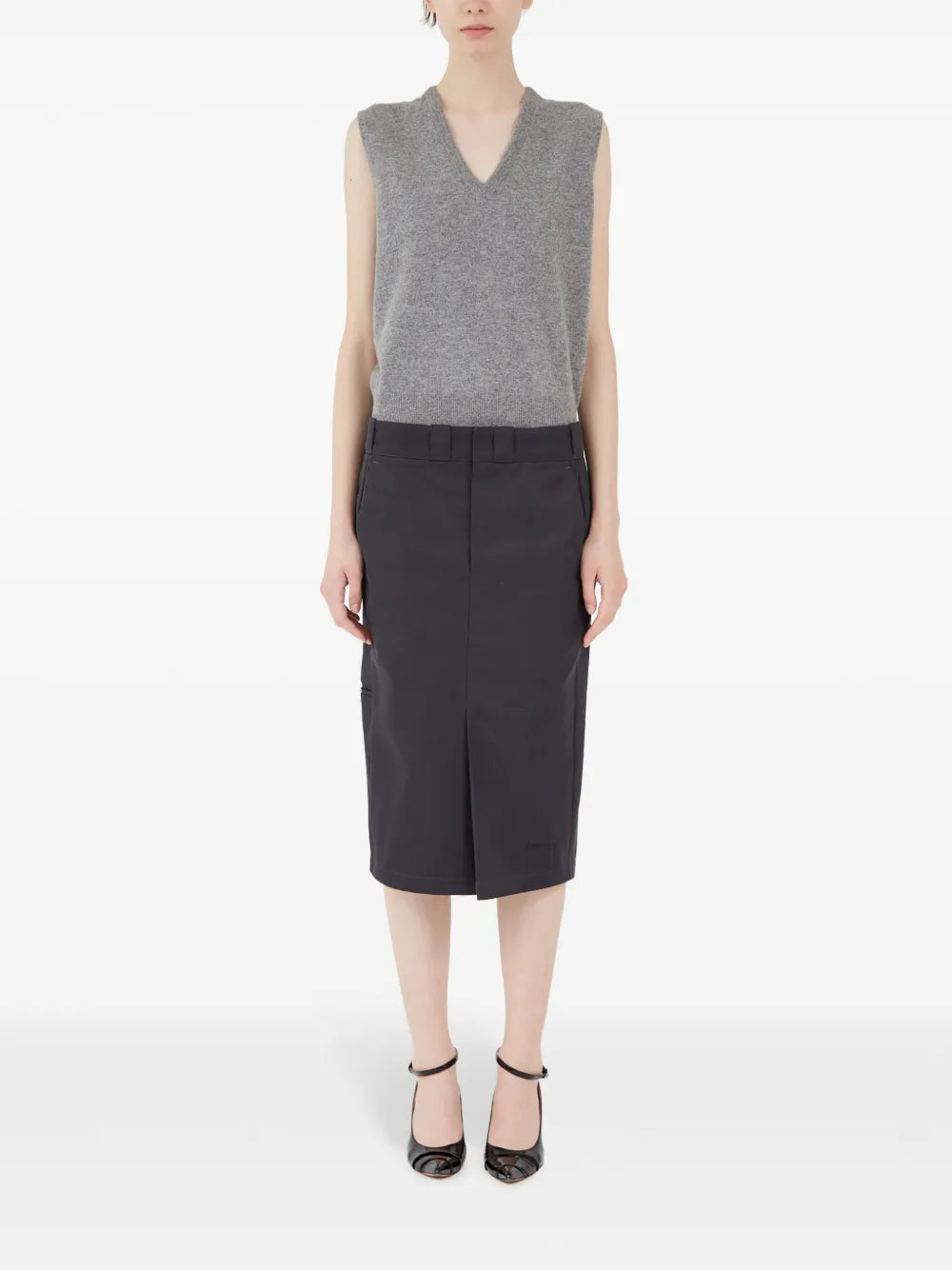 High-Rise Midi Skirt