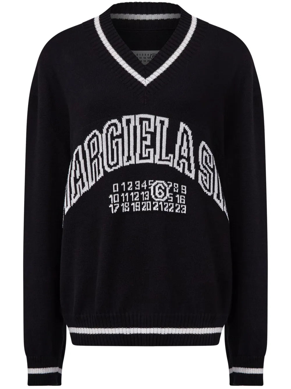 Logo-Knit V-Neck Jumper