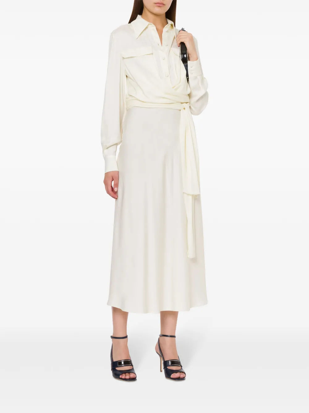 Draped Shirt Dress