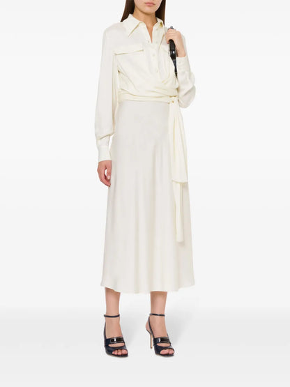 Draped Shirt Dress