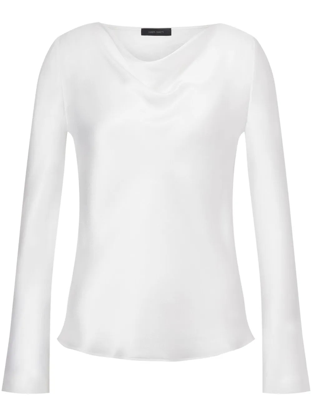 Silk-Blend Cowl-Neck Top