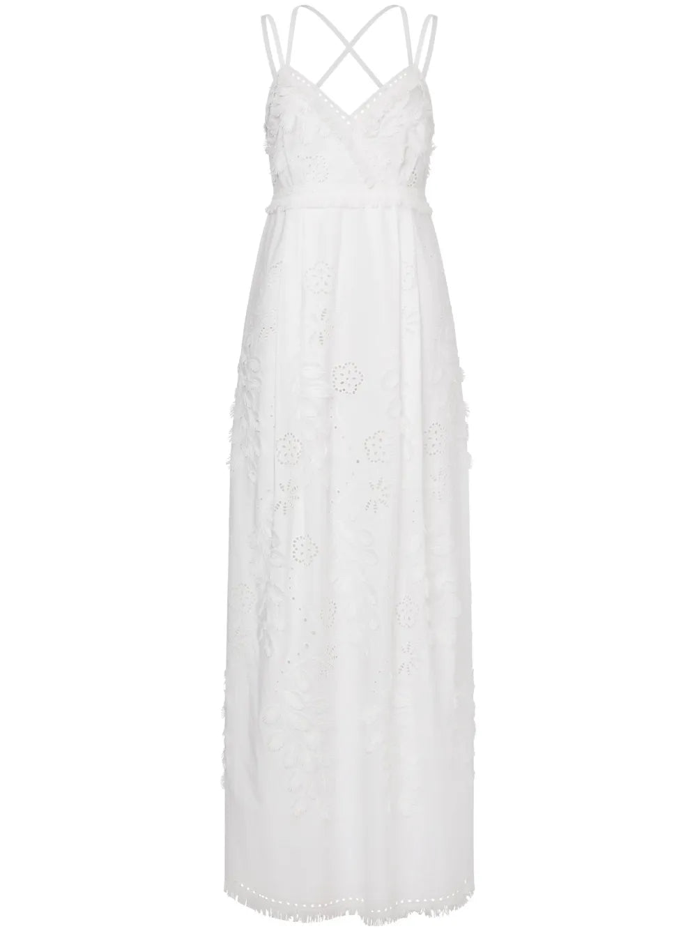 Floral-Lace V-Neck Maxi Dress