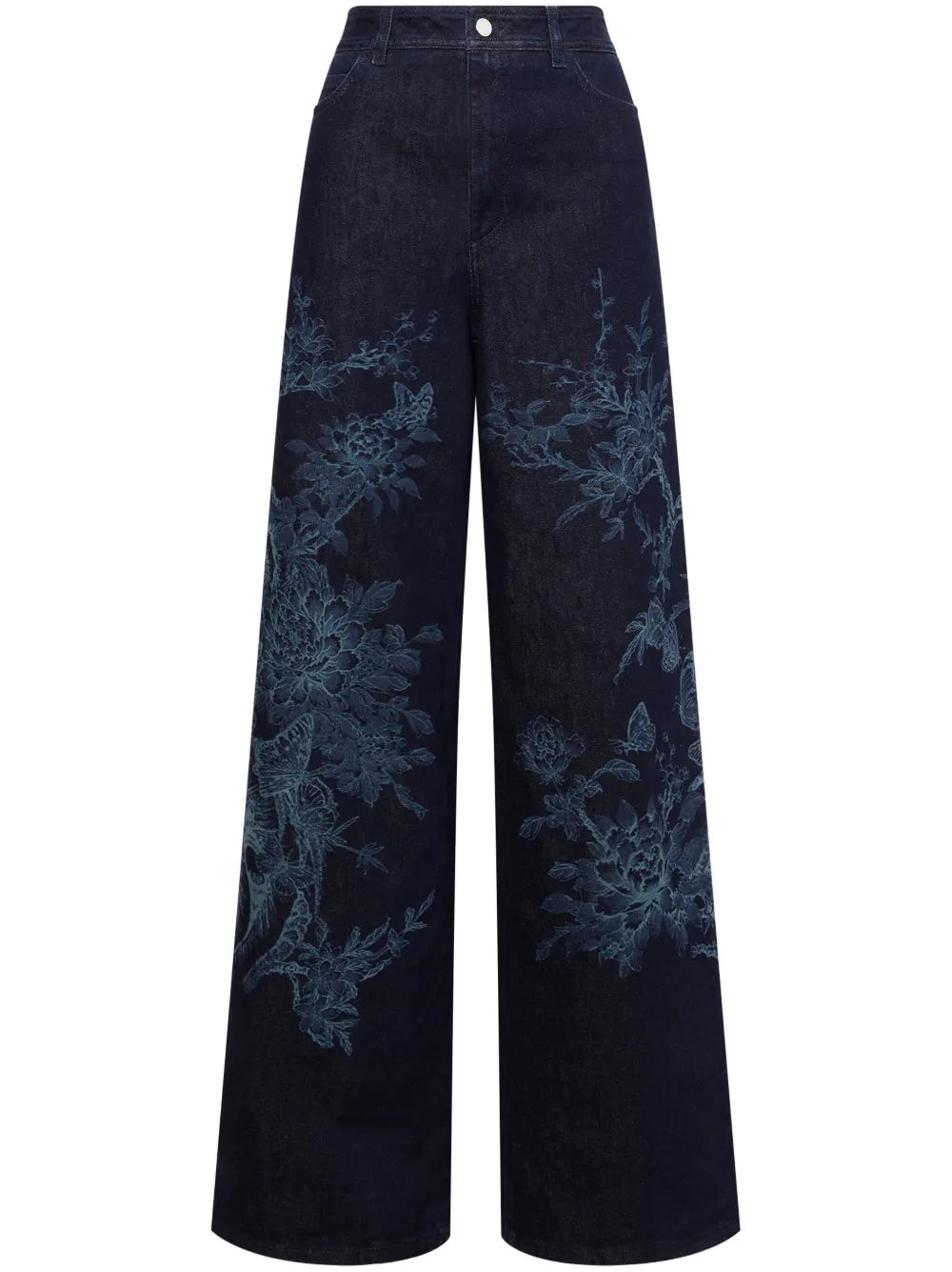 Floral-Print Jeans