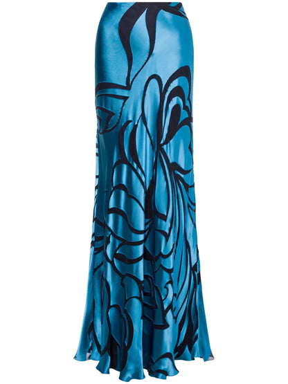 Abstract-Pattern Maxi Skirt