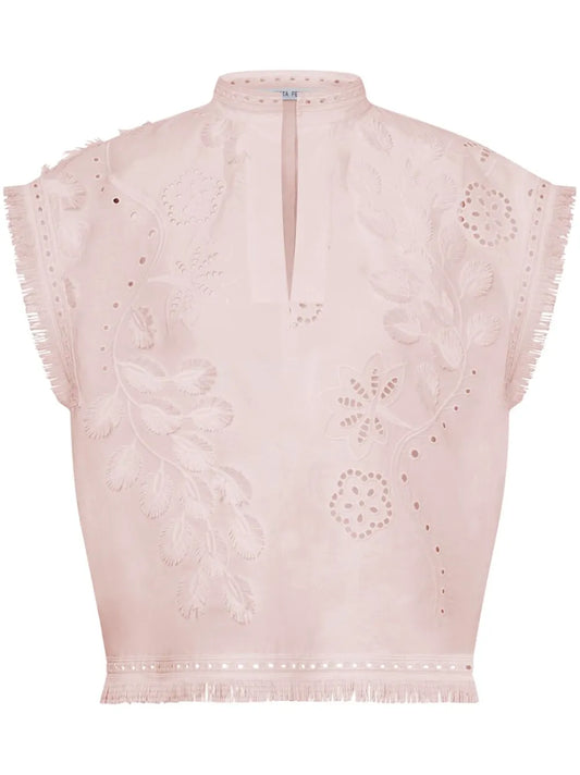 Floral-Embroidered Top