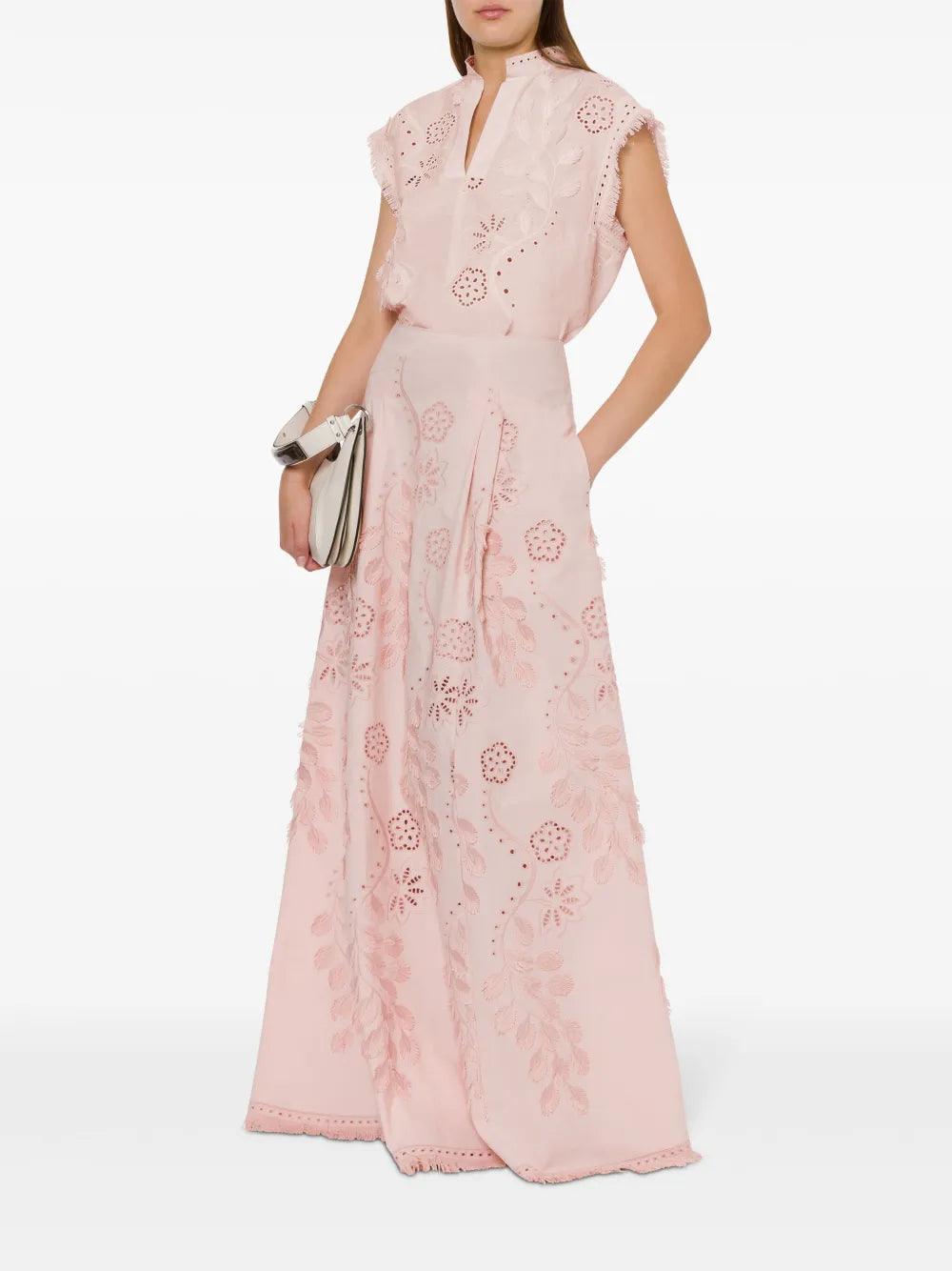 Floral-Embroidered Top