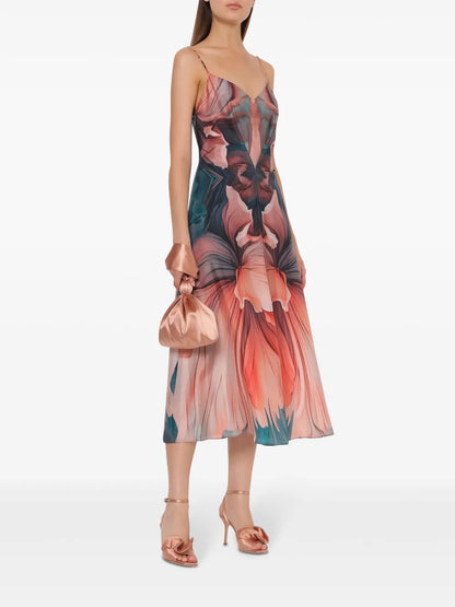 Floral-Print Midi Dress