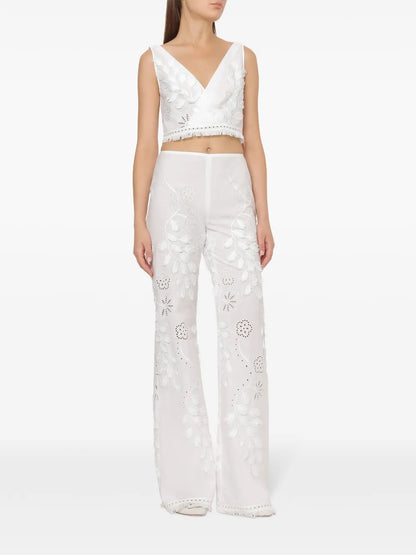 Embroidered Palazzo Pants