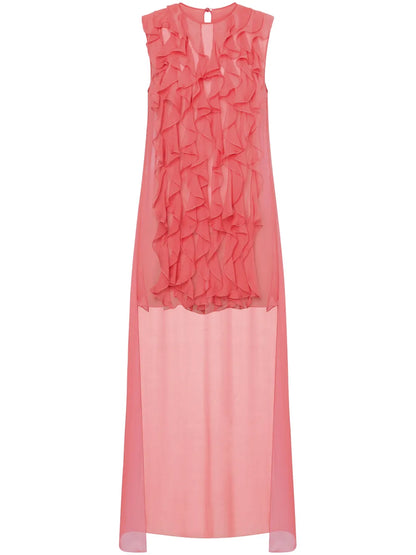 Ruffle-Detail Silk Blouse