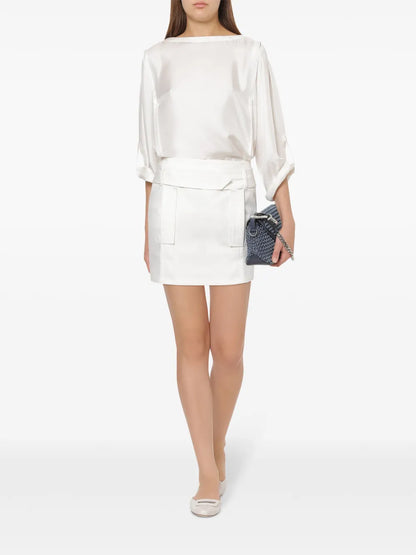 Stretch-Cotton Mini Skirt