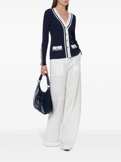 Contrast-Trim Cardigan
