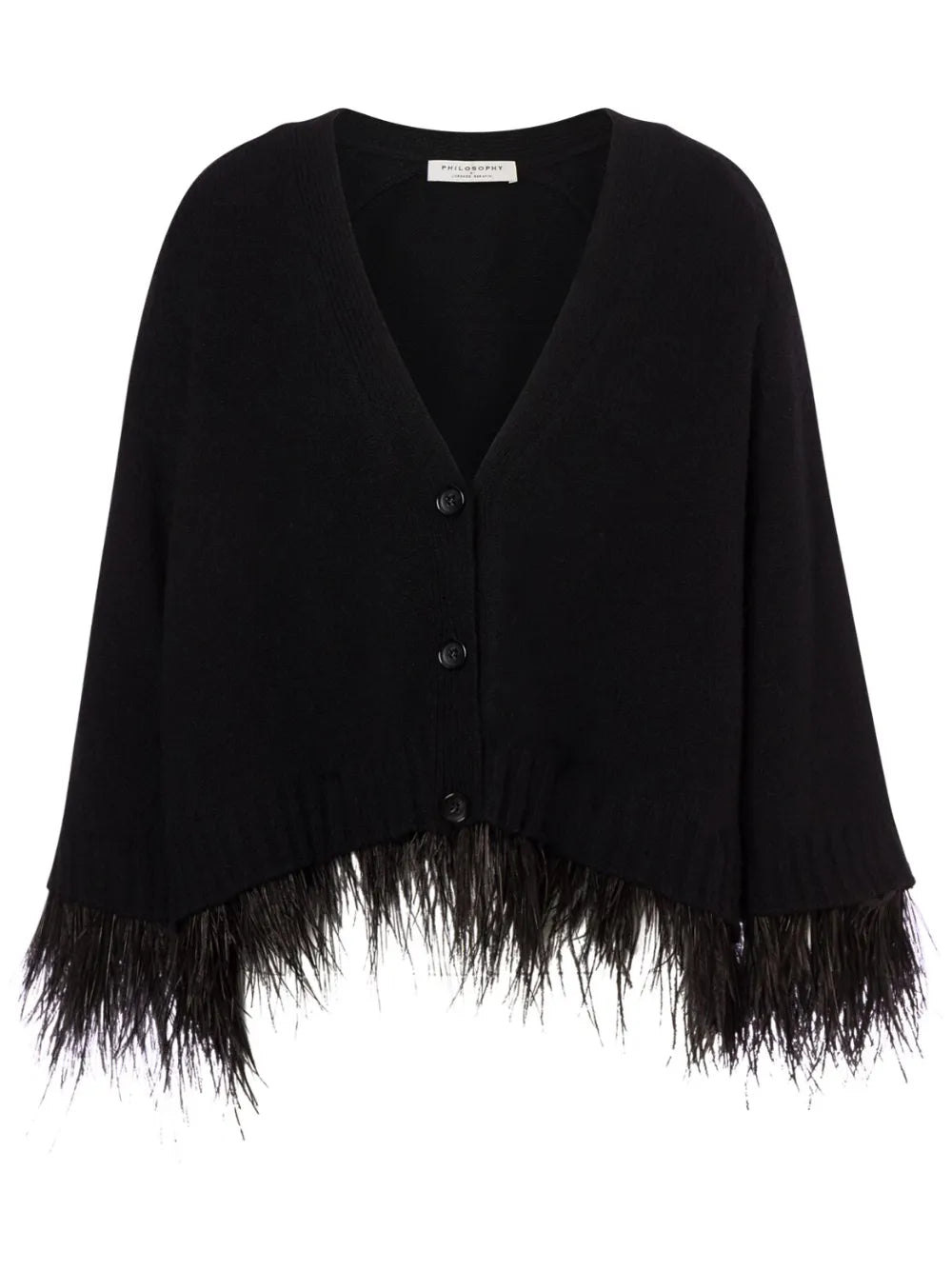 Feather-Embellished Cardigan