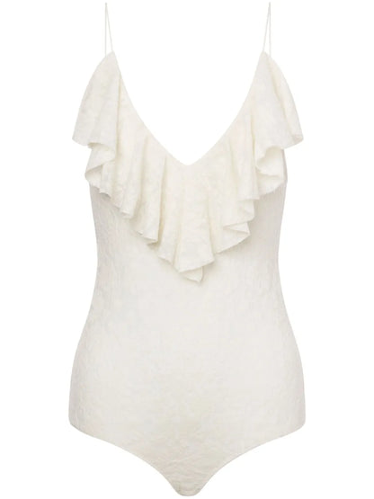 Ruffle-Detailing Bodysuit
