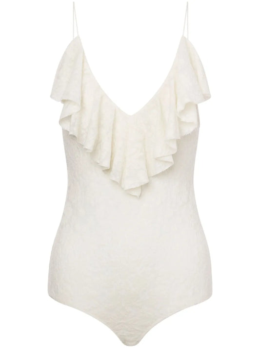 Ruffle-Detailing Bodysuit