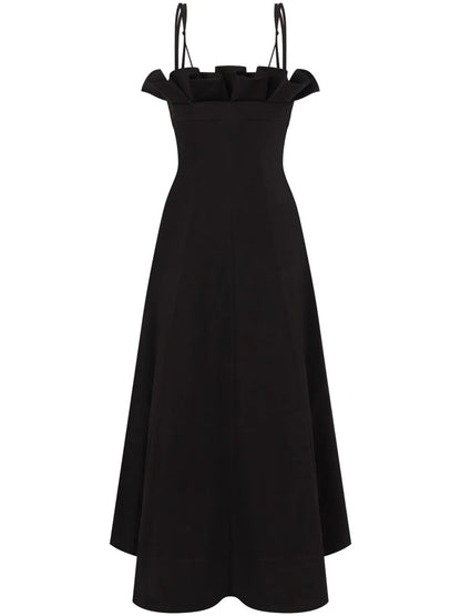 Ruffle-Detail Midi Dress