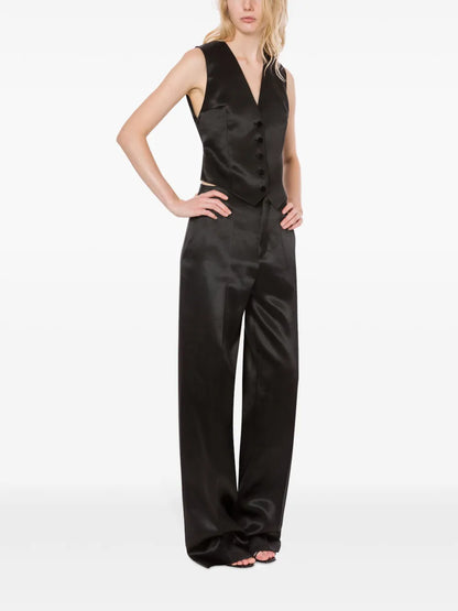 V-Neck Satin Waistcoat