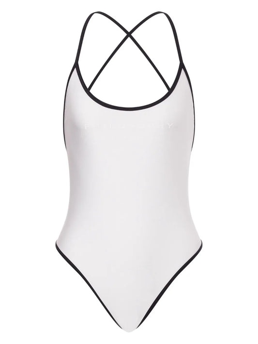 Contrast-Trim Swimsuit