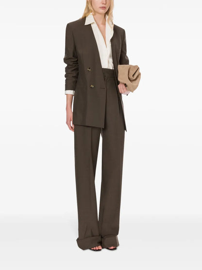 Lapeless Double-Breasted Blazer