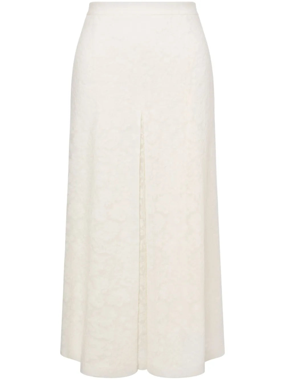 Floral-Lace Midi Skirt