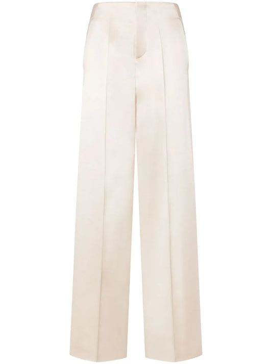 Satin Straight-Leg Trousers