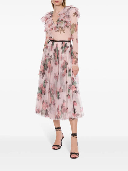 Floral-Print Midi Shirt