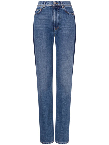 Two-Tone Cotton Denim Jeans