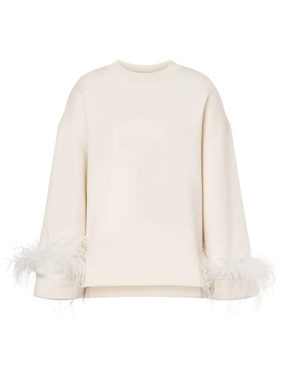 Feather-Detailing Blouse