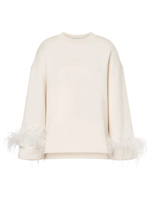 Feather-Detailing Blouse