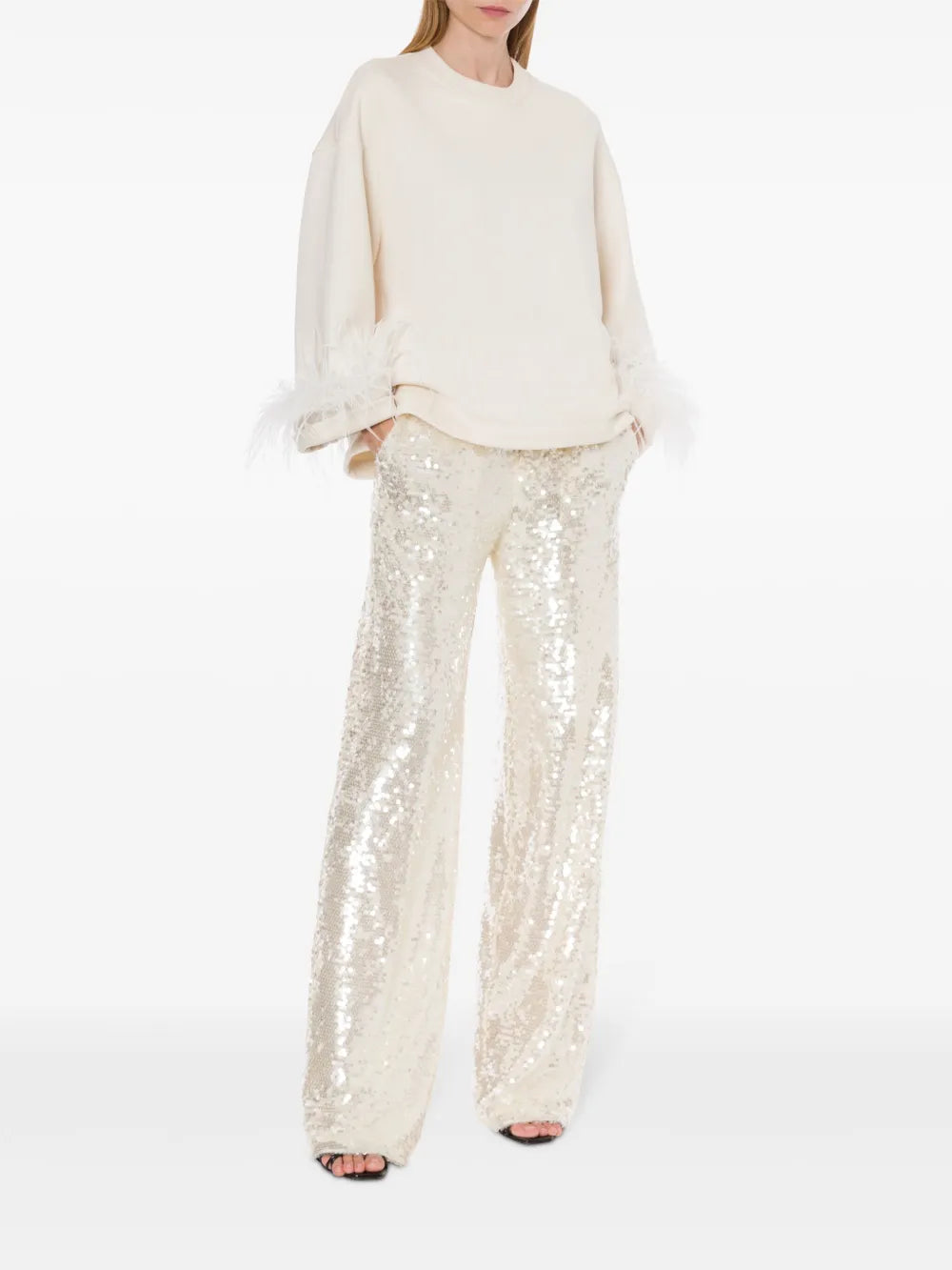 Feather-Detailing Blouse
