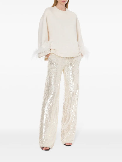 Feather-Detailing Blouse