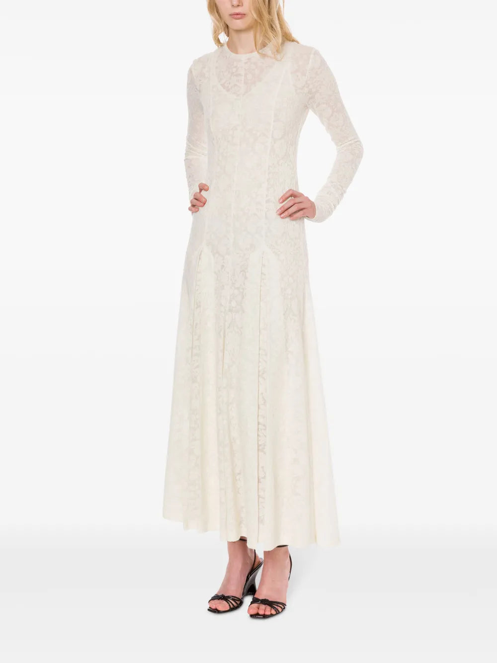 Semi-Sheer Jacquard Dress