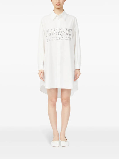 Signature Numbers Motif Shirt Dress