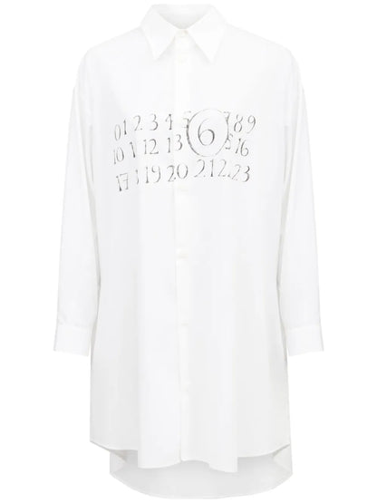 Signature Numbers Motif Shirt Dress