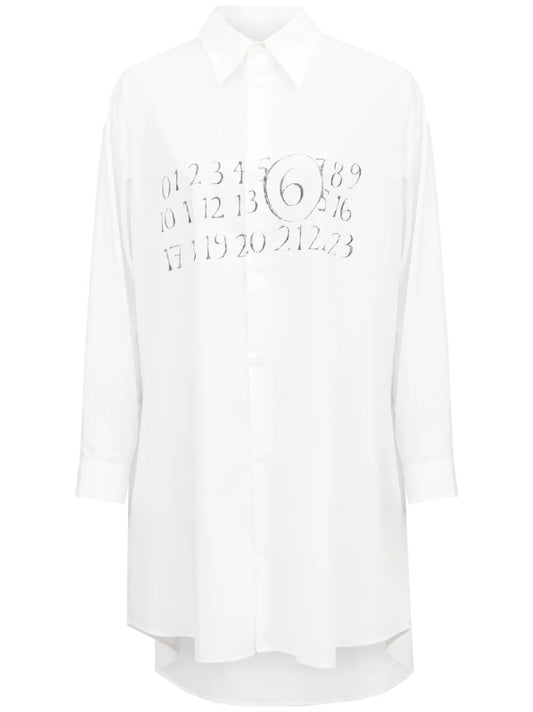 Signature Numbers Motif Shirt Dress