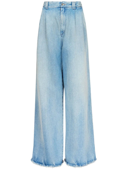 Cotton Wide-Leg Jeans