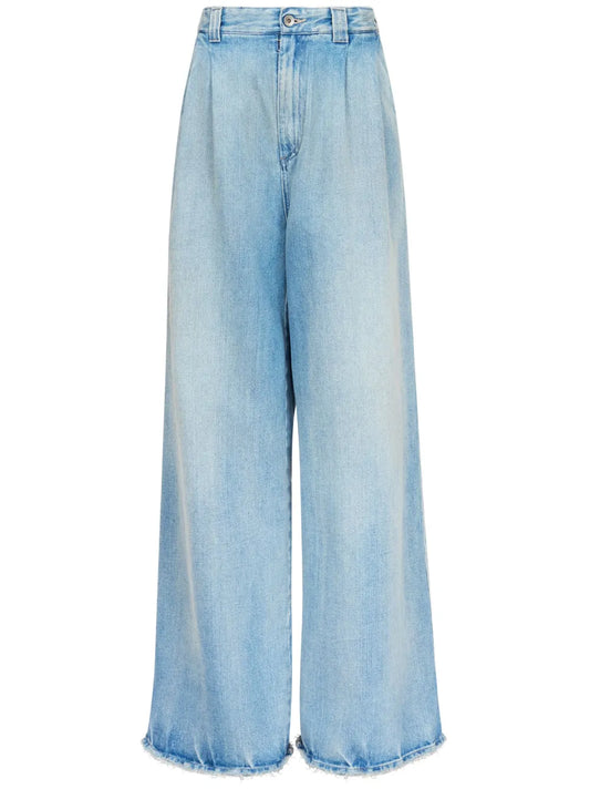 Cotton Wide-Leg Jeans