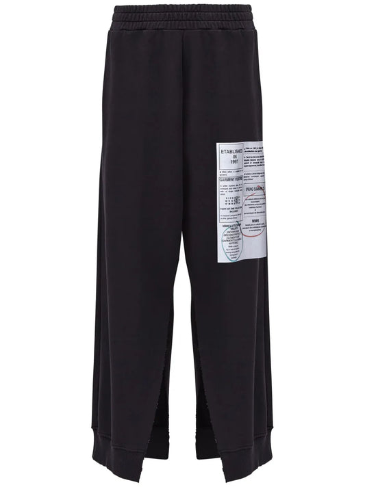 Numbers-Motif Flared Trousers