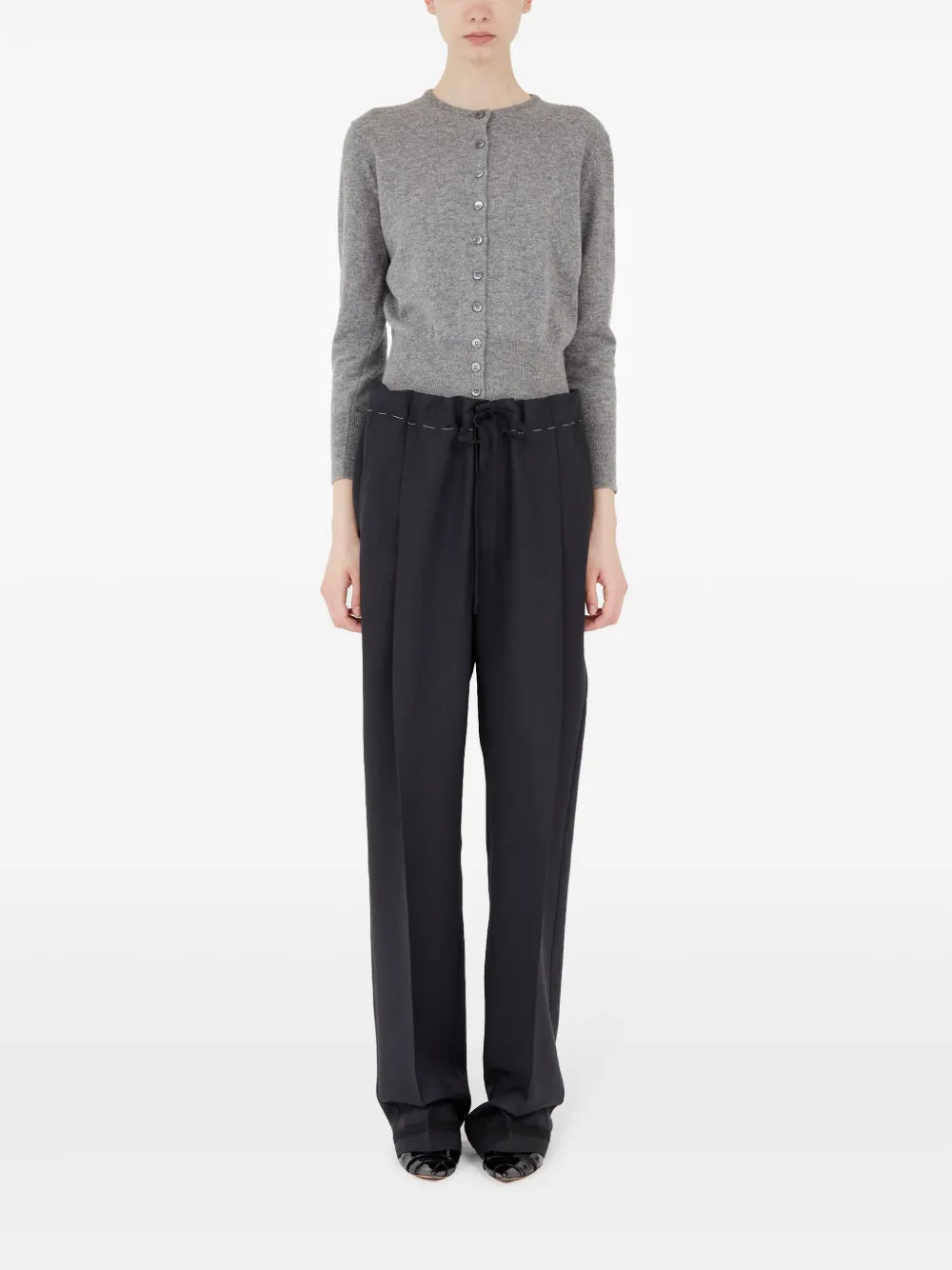 Drawstring Pressed Crease Trousers