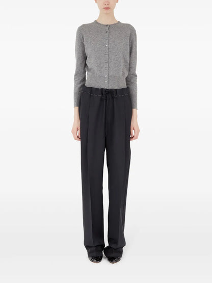 Drawstring Pressed Crease Trousers