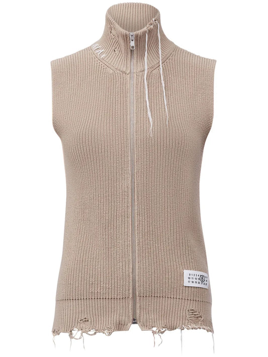 Zip-Up Knitted Top