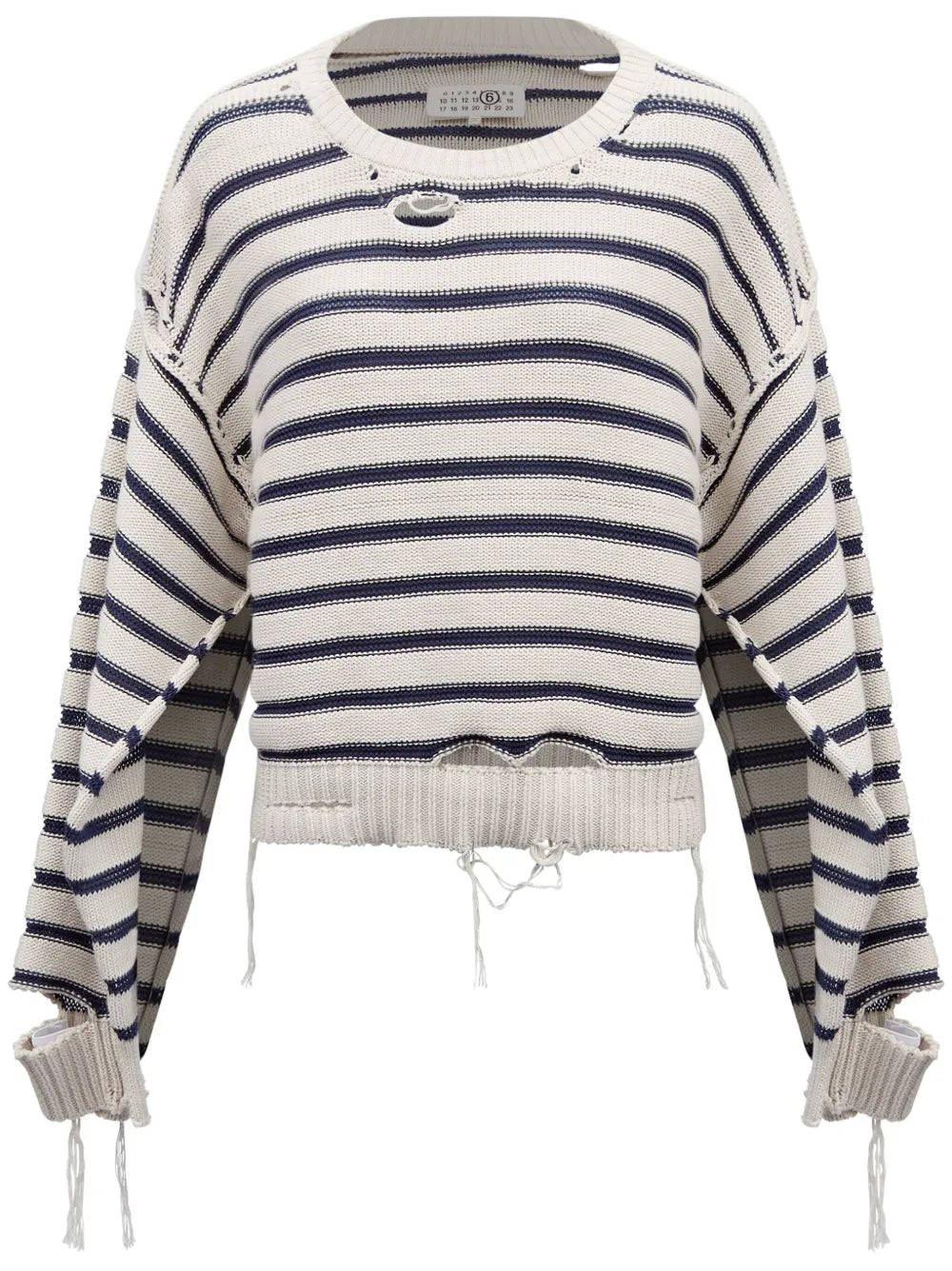 Crew-Neck Striped Cotton Jumper